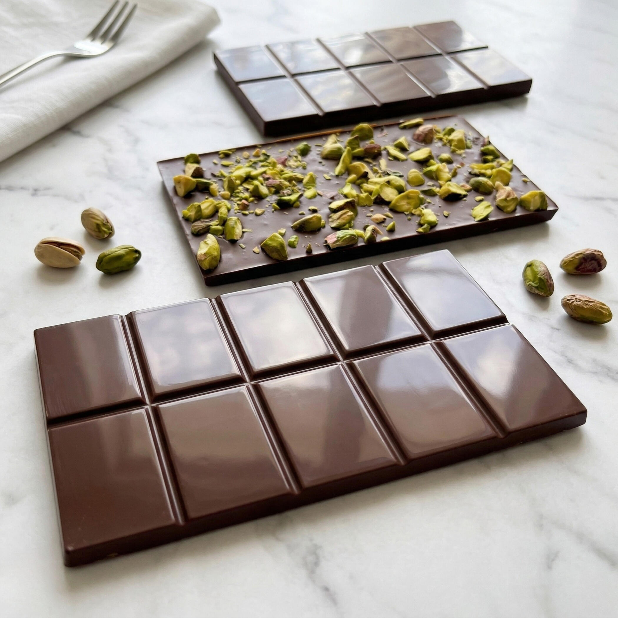 70% Dark chocolate and Roasted Pistachio 70% Dark chocolate and Roasted Pistachio