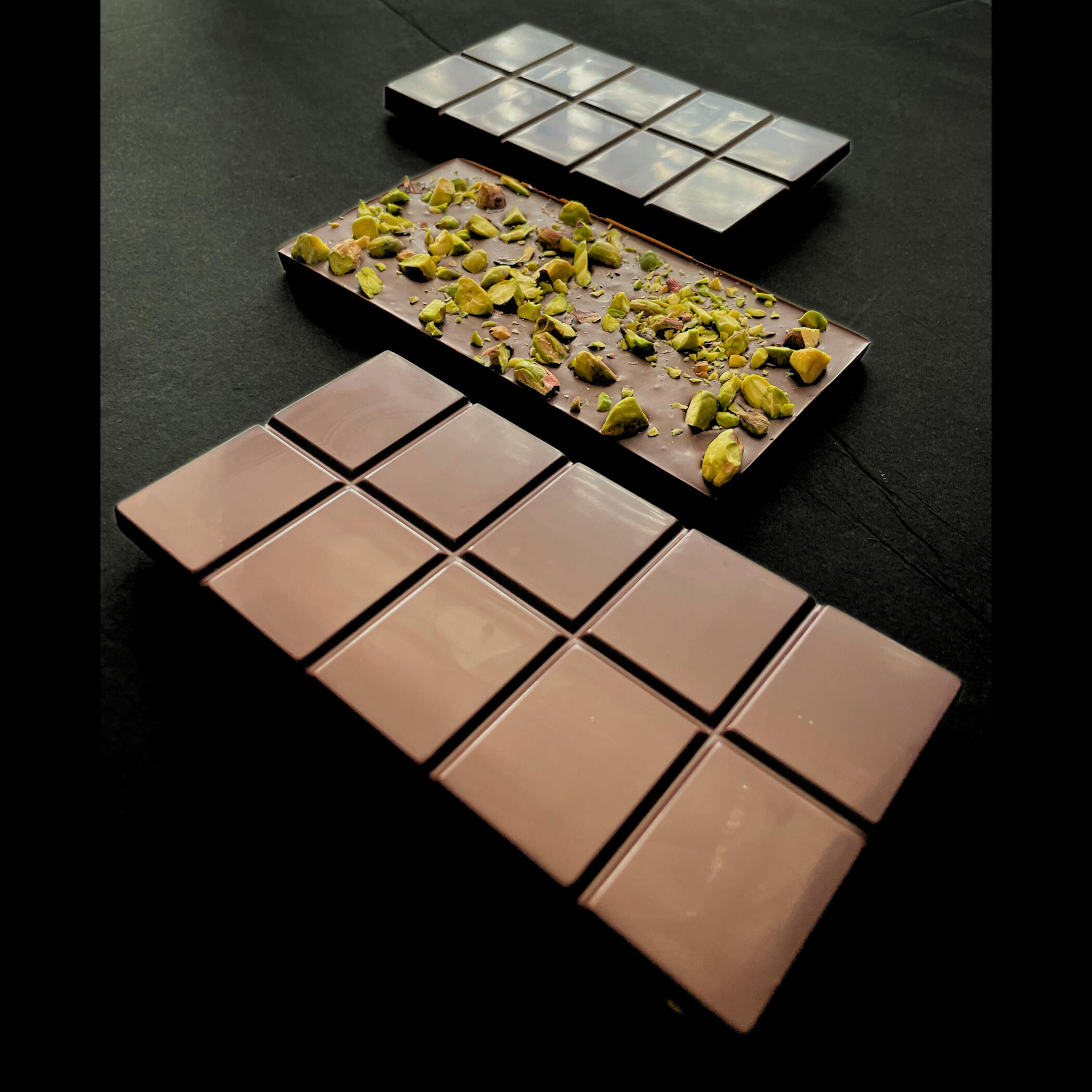 70% Dark chocolate and Roasted Pistachio